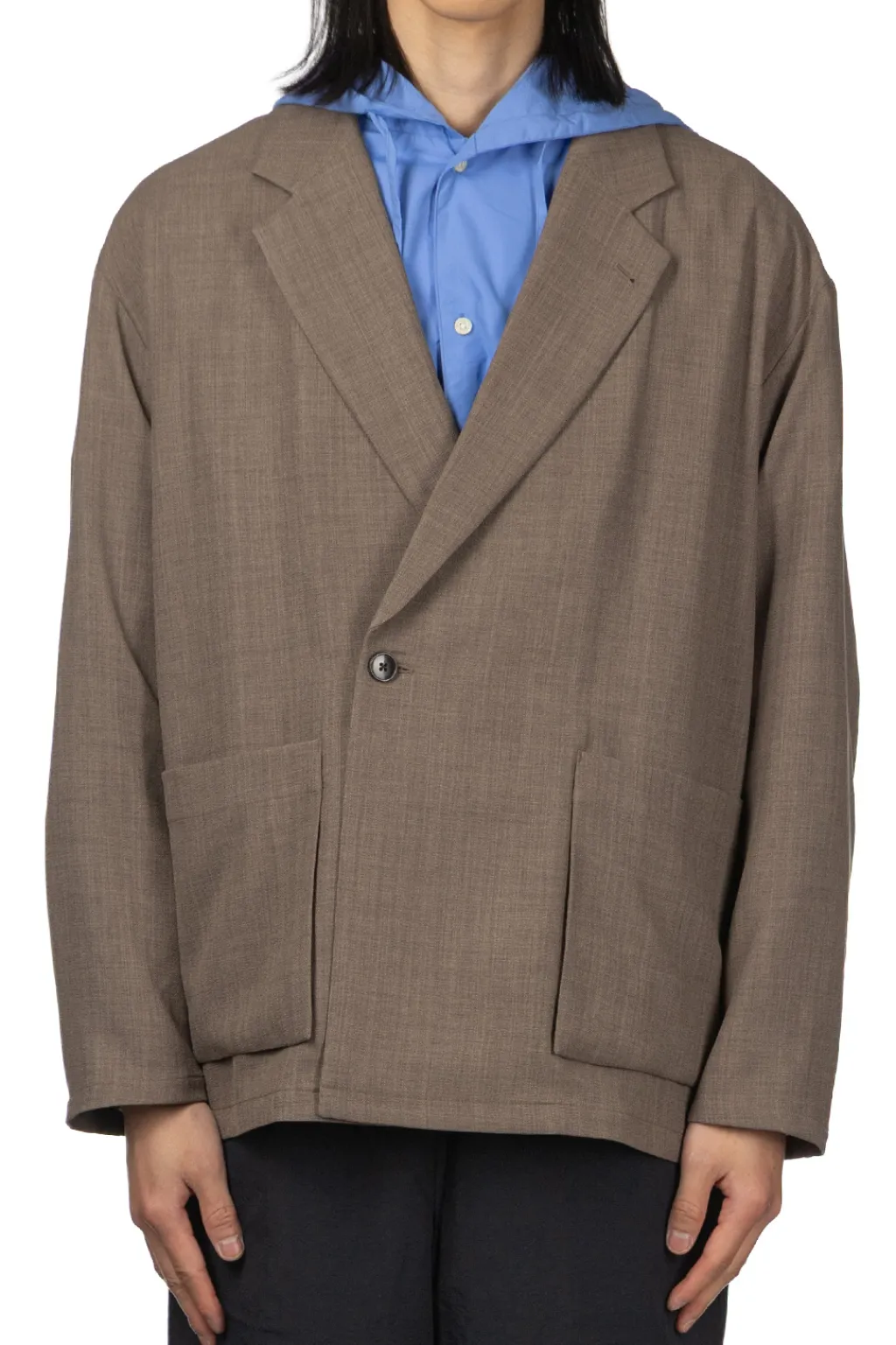 Fashion Manual Alphabet Mesh Oxford Comfort Jacket - Mocha