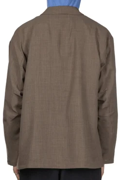 Fashion Manual Alphabet Mesh Oxford Comfort Jacket - Mocha