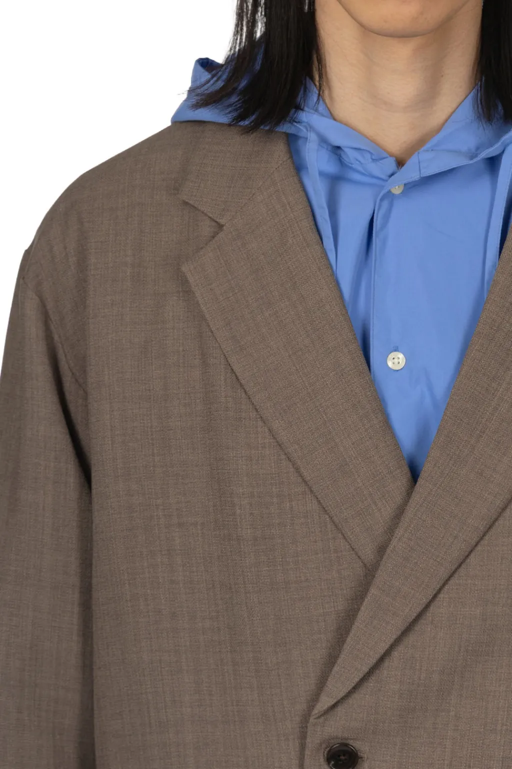 Fashion Manual Alphabet Mesh Oxford Comfort Jacket - Mocha