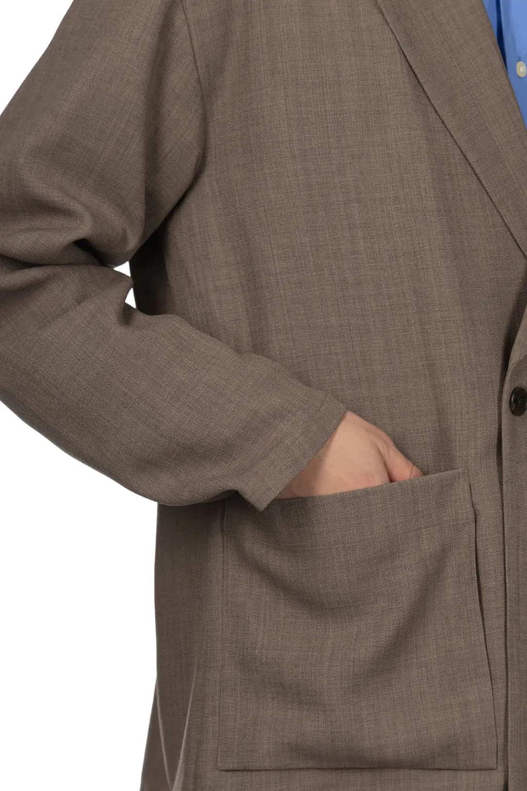 Fashion Manual Alphabet Mesh Oxford Comfort Jacket - Mocha