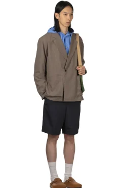 Fashion Manual Alphabet Mesh Oxford Comfort Jacket - Mocha