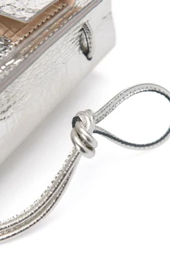Hot MARROW LEATHER Metallic String Pouch - Silver