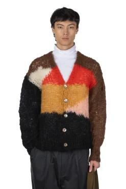 New UNUSED Mohair and Wool Cardigan - Men - Brown Multi