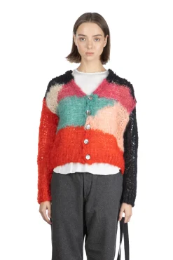 Online UNUSED Mohair and Wool Cardigan - Women - Green Multi