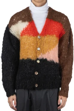 New UNUSED Mohair and Wool Cardigan - Men - Brown Multi