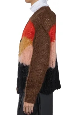 New UNUSED Mohair and Wool Cardigan - Men - Brown Multi