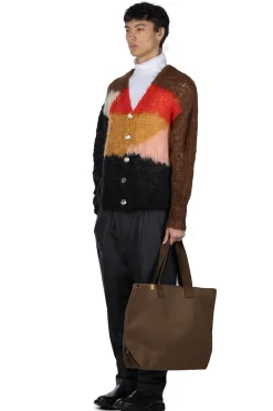 New UNUSED Mohair and Wool Cardigan - Men - Brown Multi