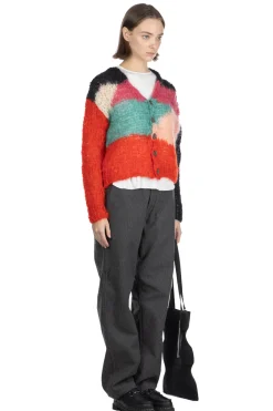 Online UNUSED Mohair and Wool Cardigan - Women - Green Multi