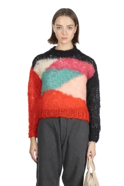 Clearance UNUSED Mohair and Wool Pullover - Women - Green Multi