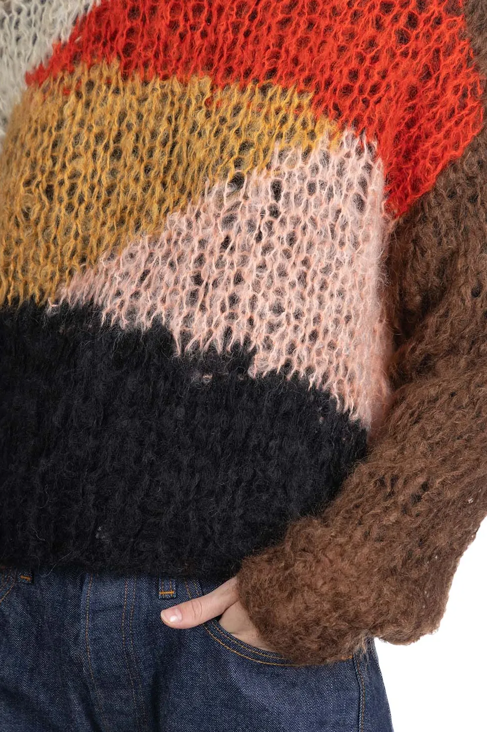 Sale UNUSED Mohair and Wool Pullover - Women - Brown Multi