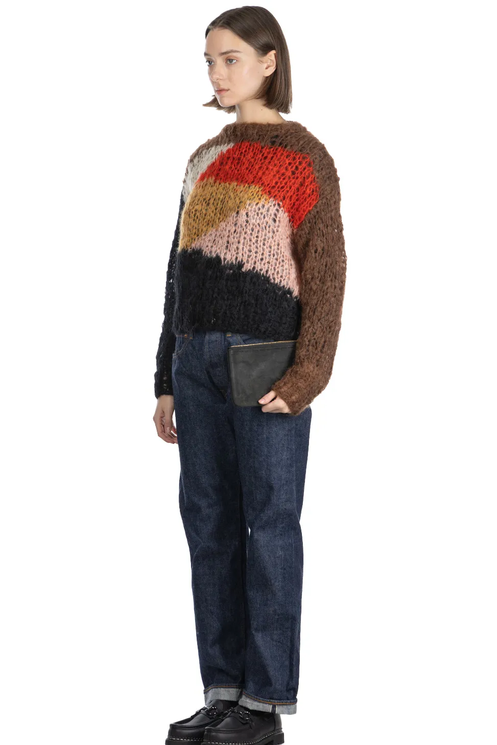 Sale UNUSED Mohair and Wool Pullover - Women - Brown Multi