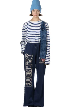 Fashion Kapital 30/-Napped Lining Flare SWT Pants (KOUNTRY) - Navy