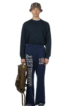 Clearance Kapital 30/-Napped Lining Flare SWT Pants (KOUNTRY) - Navy