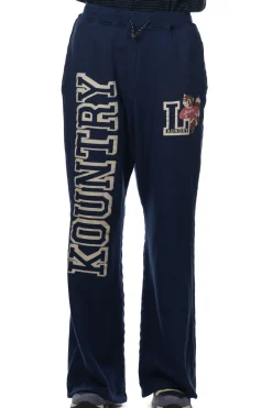 Clearance Kapital 30/-Napped Lining Flare SWT Pants (KOUNTRY) - Navy