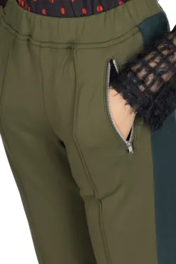 Clearance Comme Des Garcons TAO Nylon Poly Double Face Bottom - Khaki x Green