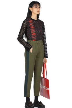 Clearance Comme Des Garcons TAO Nylon Poly Double Face Bottom - Khaki x Green
