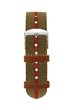 Online KUOE Watch Nylon Strap - Khaki x Red