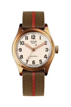 Online KUOE Watch Nylon Strap - Khaki x Red