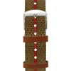 Discount KUOE Watch Nylon Strap - Khaki x Red - Silver Buckle - 20mm