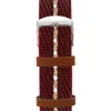 Fashion KUOE Watch Nylon Strap - Red x Beige - Silver Buckle - 20mm