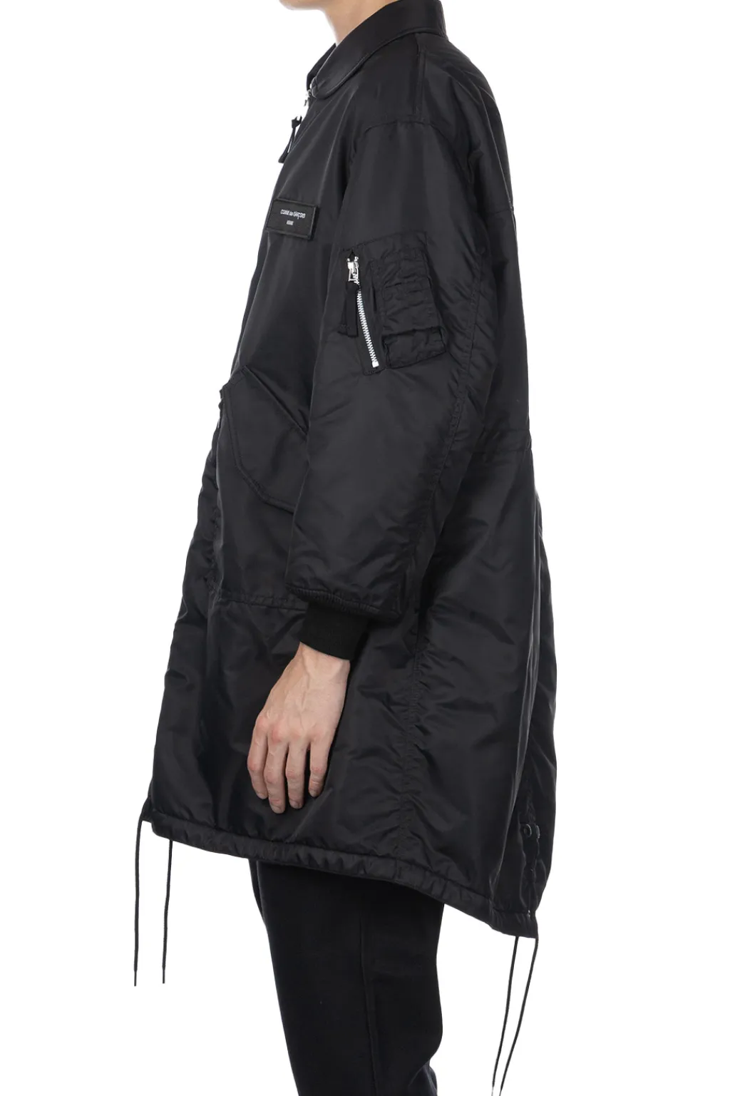 Fashion Comme Des Garcons Homme Nylon Twill Long Coat - Black