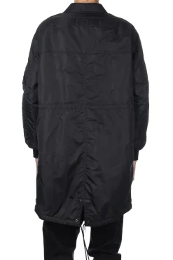 Fashion Comme Des Garcons Homme Nylon Twill Long Coat - Black