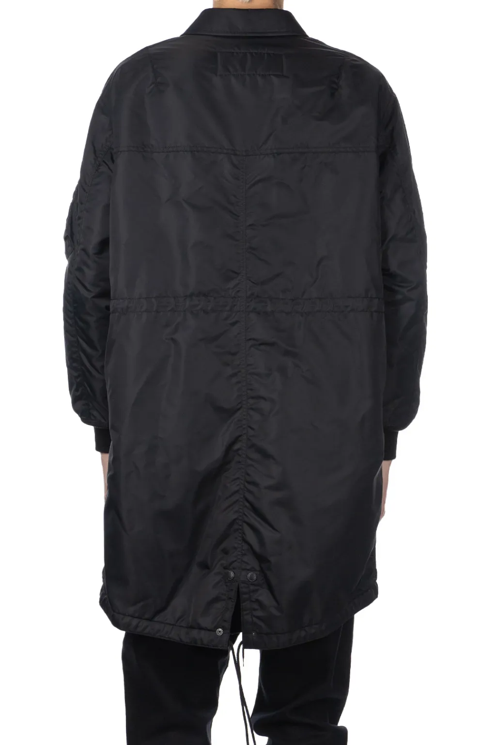 Fashion Comme Des Garcons Homme Nylon Twill Long Coat - Black