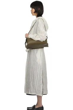 Online MARROW LEATHER Oblong Shoulder Bag - Dark Olive