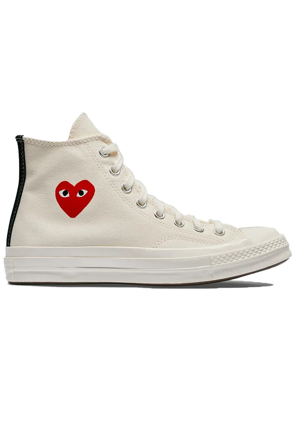 Sale Comme Des Garcons Play Off White Converse - Small Heart Chuck 70 High Sneakers