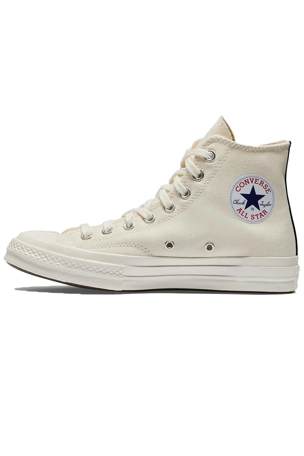 Sale Comme Des Garcons Play Off White Converse - Small Heart Chuck 70 High Sneakers