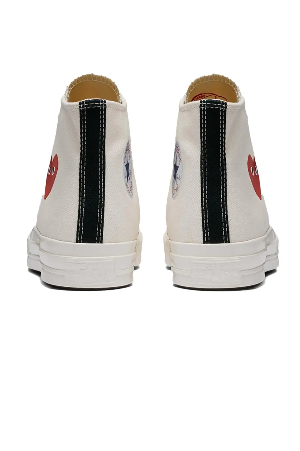 Sale Comme Des Garcons Play Off White Converse - Small Heart Chuck 70 High Sneakers