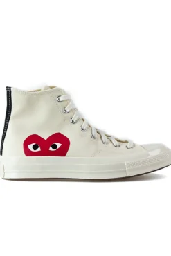 Outlet Comme Des Garcons Play Off-White Converse - Half Heart Chuck 70 High Sneakers