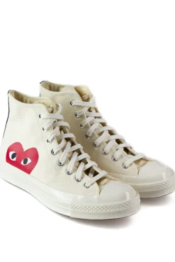 Outlet Comme Des Garcons Play Off-White Converse - Half Heart Chuck 70 High Sneakers