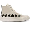 Fashion Comme Des Garcons Play Off-White Converse -Multiple Black Hearts Chuck 70 High Sneakers