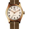 Hot KUOE Watch OLD SMITH 90-002 - 38mm - Bronze Case Black Dial - Khaki Beige