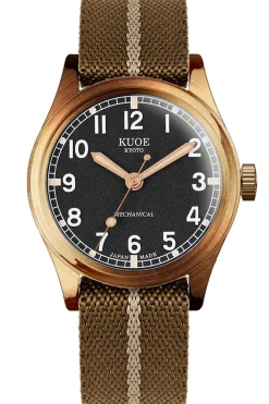 Clearance KUOE Watch OLD SMITH 90-002 - 38mm - Bronze Case Ivory Dial - Khaki Beige