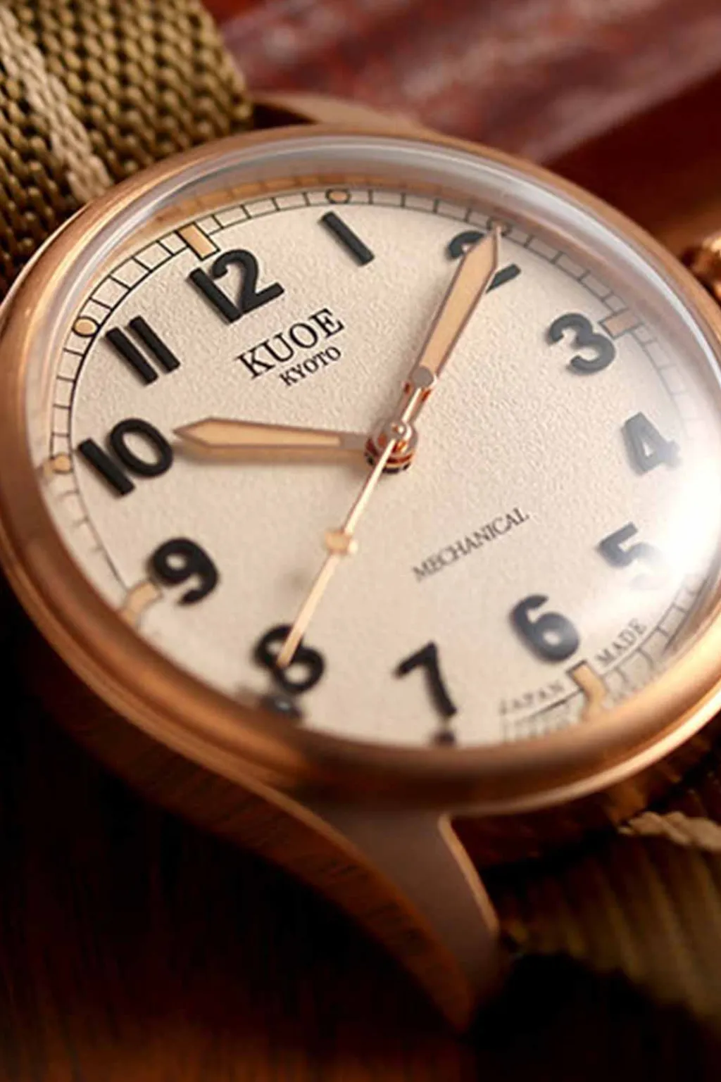 Hot KUOE Watch OLD SMITH 90-002 - 38mm - Bronze Case Black Dial - Khaki Beige