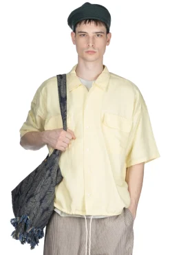 Outlet Nanamica Open Collar Cupra Hemp S/S Shirt - Yellow