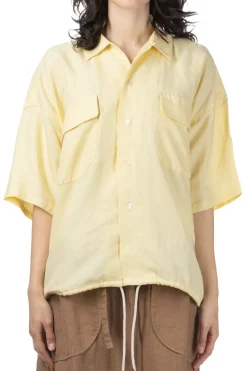 Discount Nanamica Open Collar Cupra Hemp S/S Shirt - Yellow