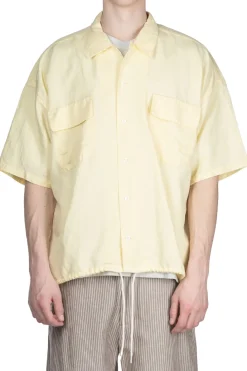 Outlet Nanamica Open Collar Cupra Hemp S/S Shirt - Yellow