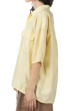 Discount Nanamica Open Collar Cupra Hemp S/S Shirt - Yellow