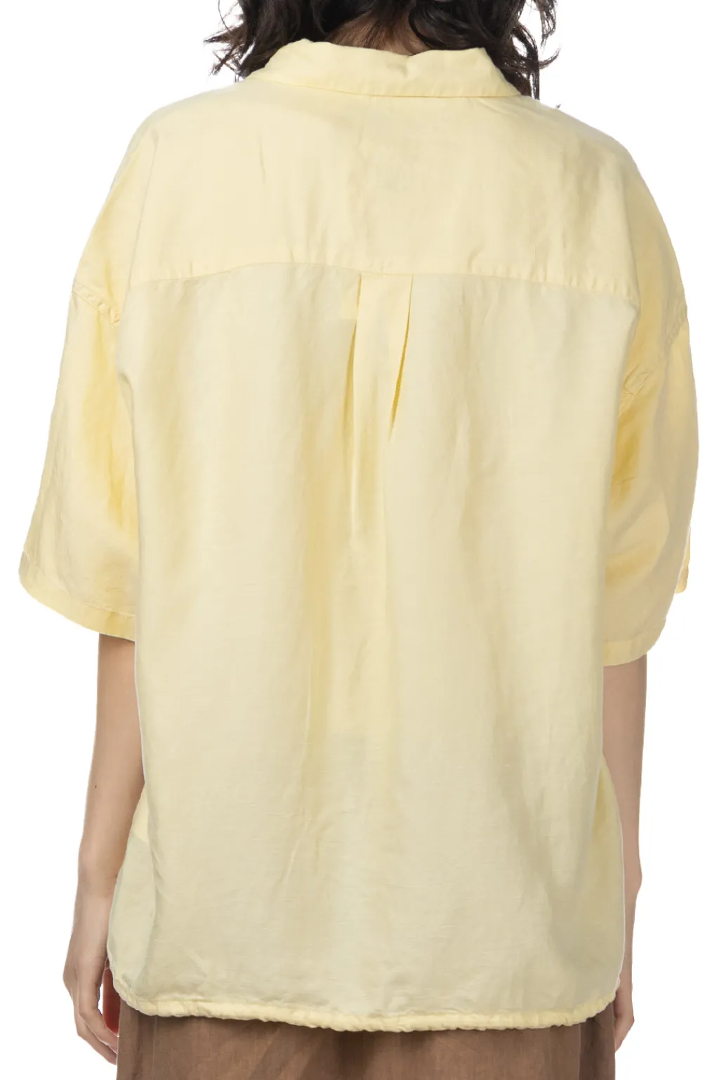 Discount Nanamica Open Collar Cupra Hemp S/S Shirt - Yellow