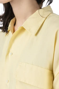 Discount Nanamica Open Collar Cupra Hemp S/S Shirt - Yellow