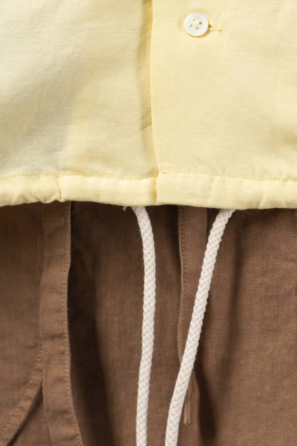 Discount Nanamica Open Collar Cupra Hemp S/S Shirt - Yellow