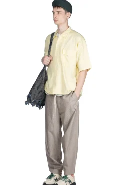 Outlet Nanamica Open Collar Cupra Hemp S/S Shirt - Yellow