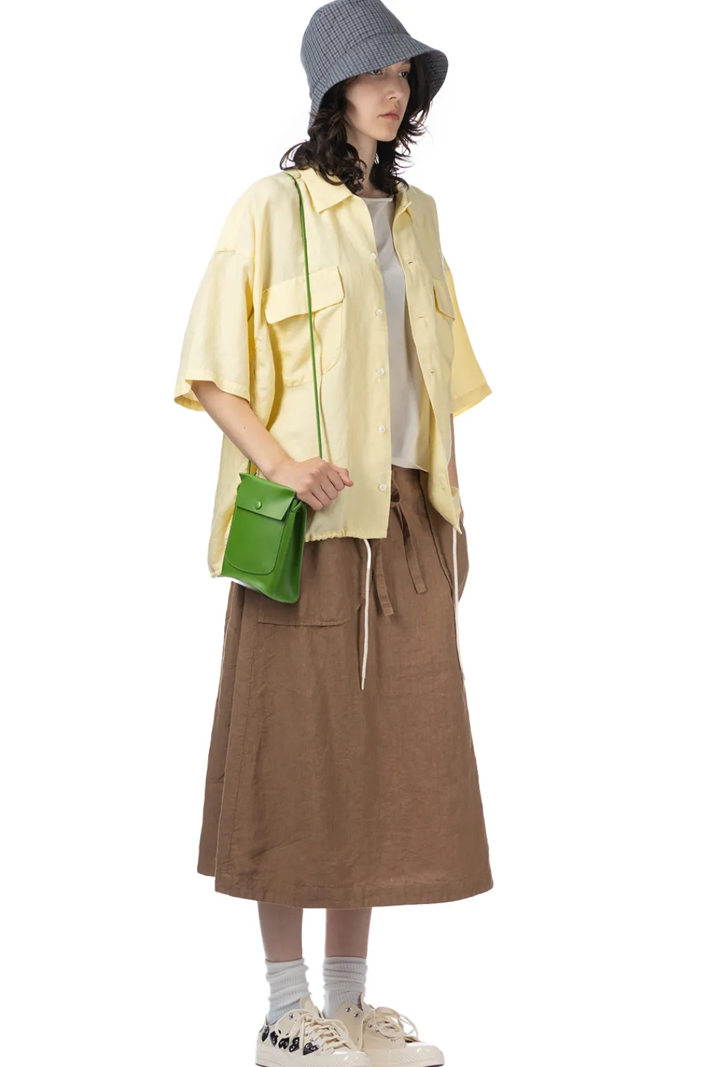 Discount Nanamica Open Collar Cupra Hemp S/S Shirt - Yellow