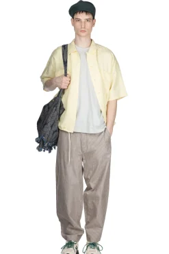 Outlet Nanamica Open Collar Cupra Hemp S/S Shirt - Yellow