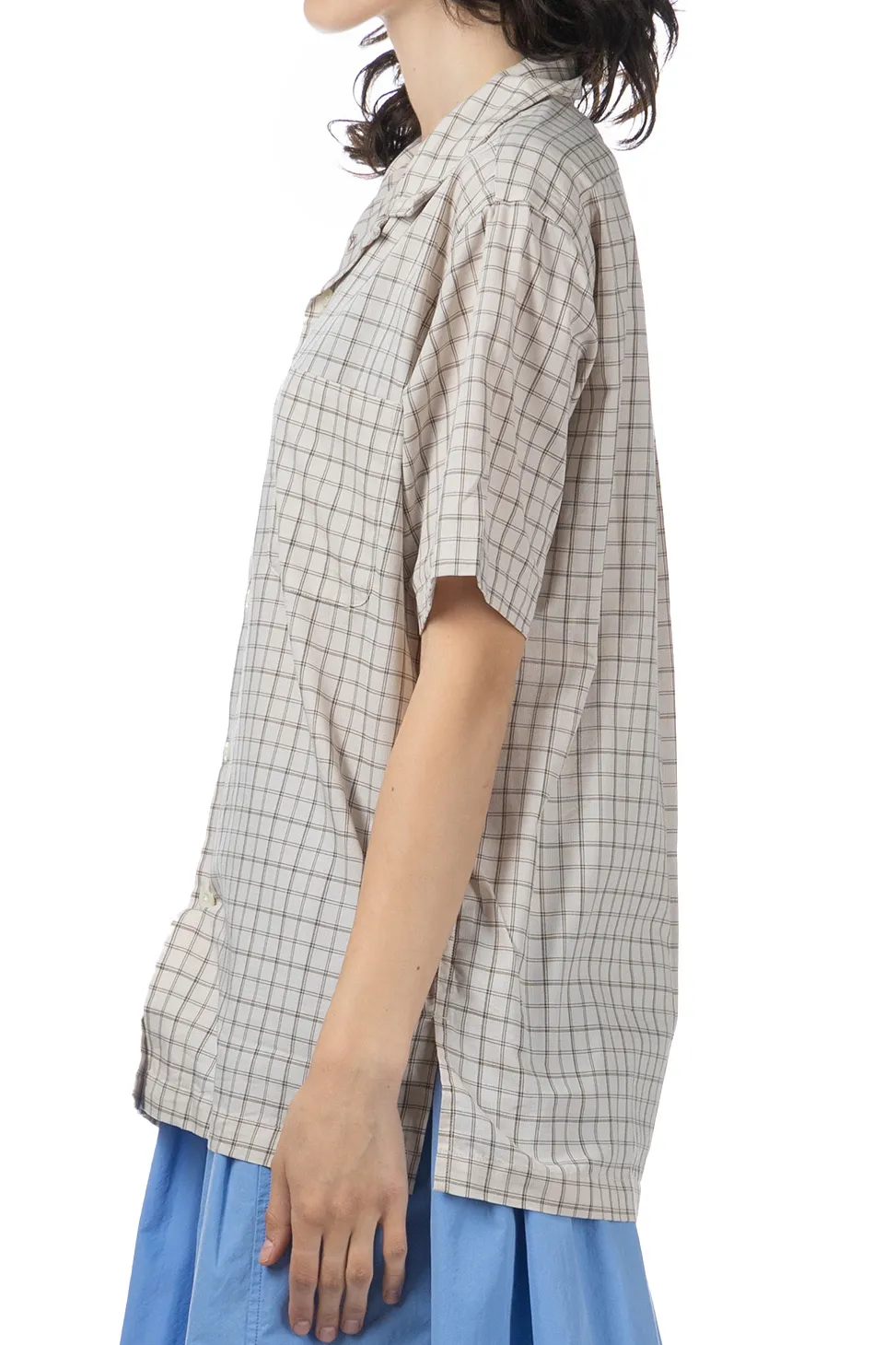 Online Nanamica Open Collar Panama Plaid SS Shirt - Beige