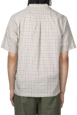 New Nanamica Open Collar Panama Plaid SS Shirt - Beige