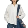 Outlet YLEVE Open End Cotton Pigment Dye Skipper Pullover - White